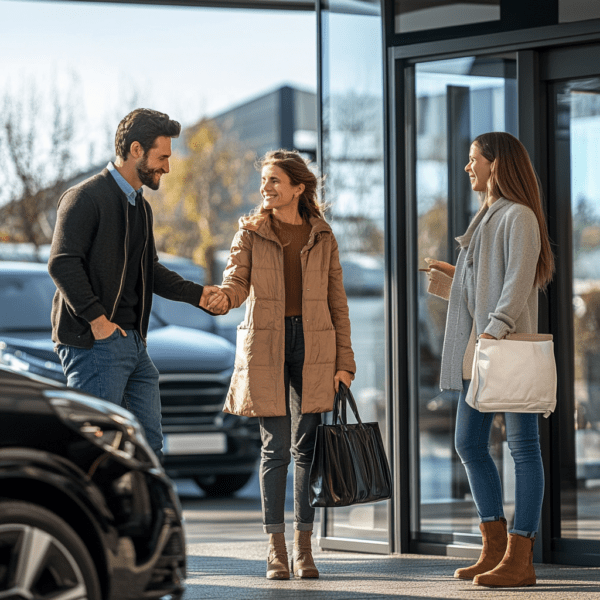 Family arrives to take advantage of the sales event