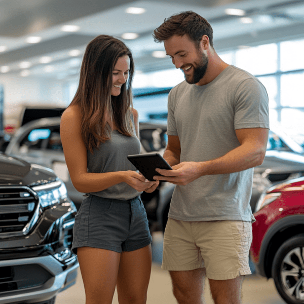 car dealership advertising is what brought this young couple to the dealership