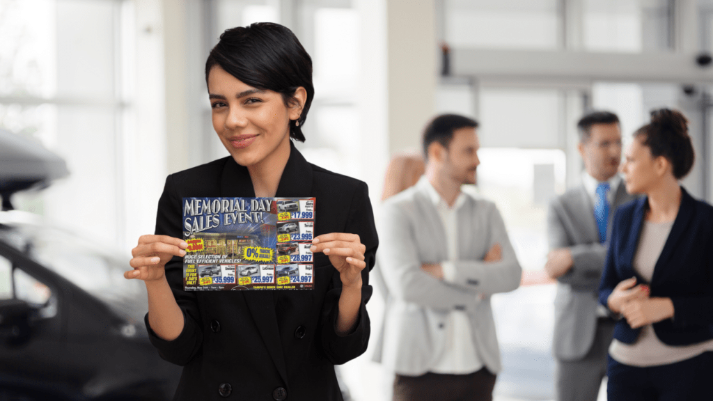 A happy customer brings her flyer in to the staffed event by Willowood Ventures. Direct <ail WIns