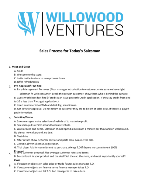 Car Sales Process. 5 steps is all it takes. Here's the breakdown