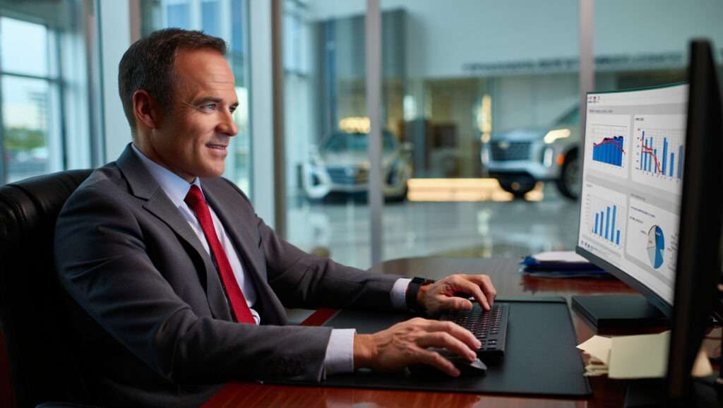 Cadillac General Manager looking at results from Automotive Marketing Solutions