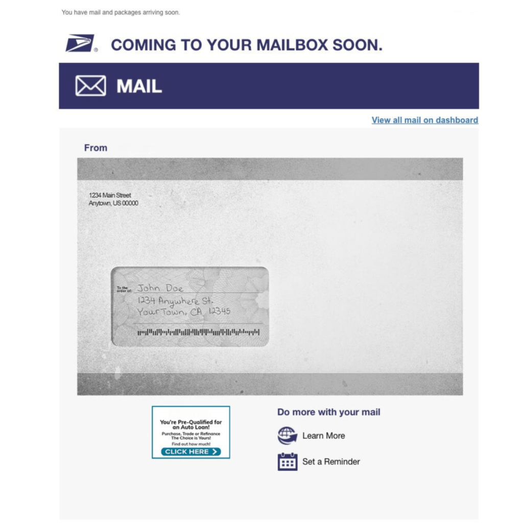 Informed Delivery From USPS