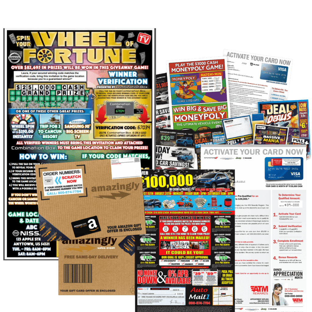 Direct mail marketing combined with a staffed automotive event will lead to record profits!