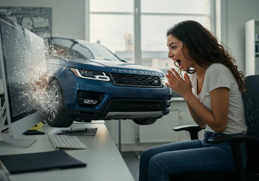 Car slams through a womans screen! Social media marketing for car dealers